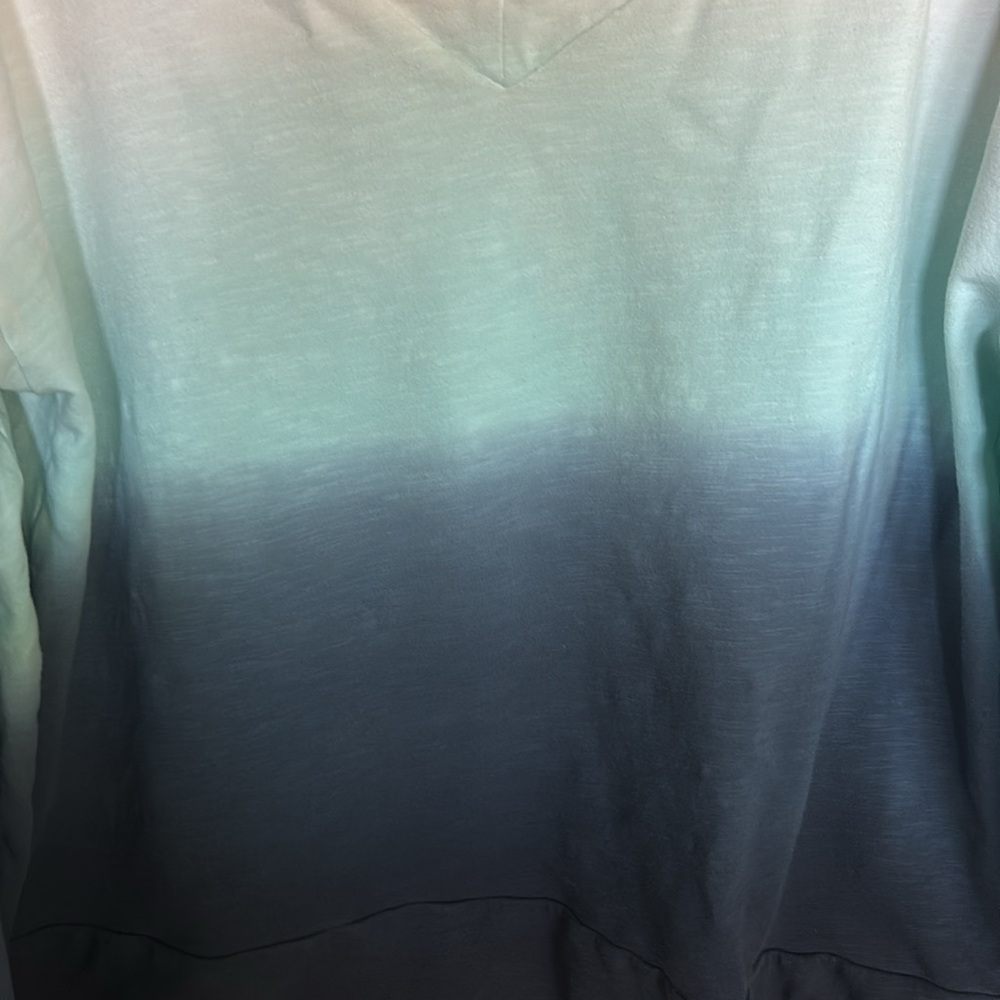 Talbots By T (comfort line) ombre V-neck sweatshirt - Picture 2 of 8